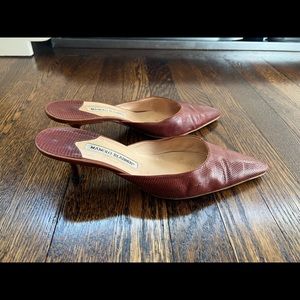 Manolo Blahnik snake skin shoes